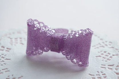 Cat Tea Party - Sweet Lolita Bow Ring and Necklace