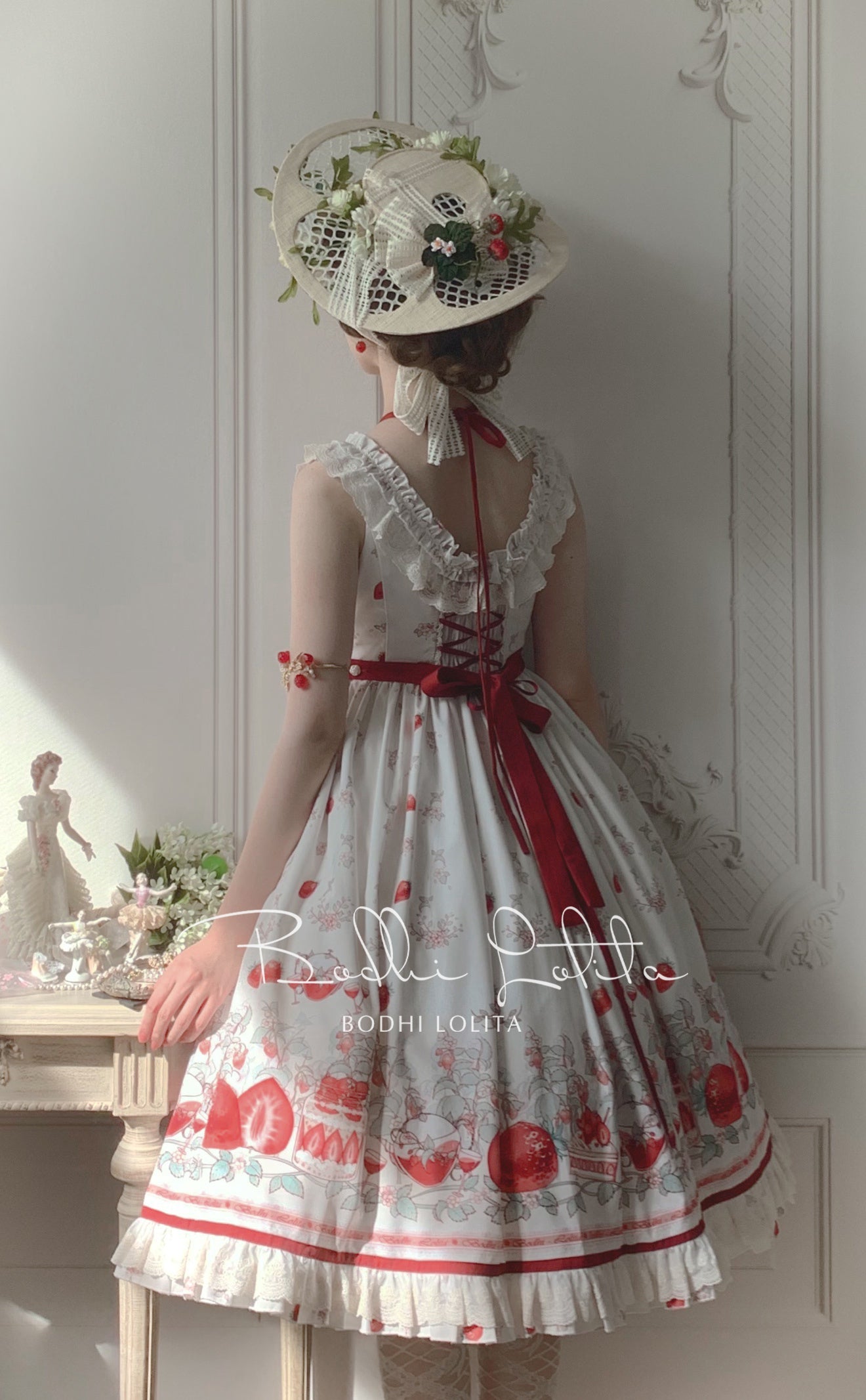 Bodhi Lolita - Strawberry Fruit Tea SP - Apricot Sweet Lolita Jumper Dress