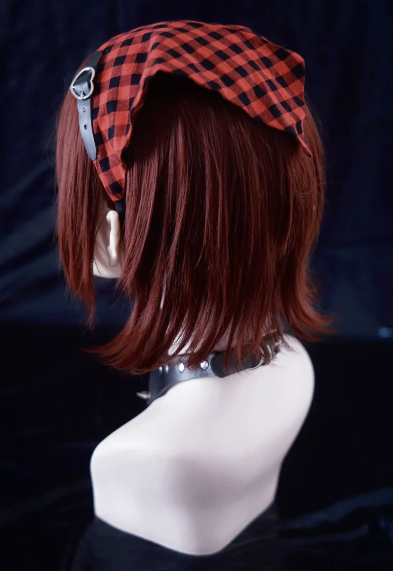 Strange Sugar - Gothic Lolita Black-red Plaid Hairband