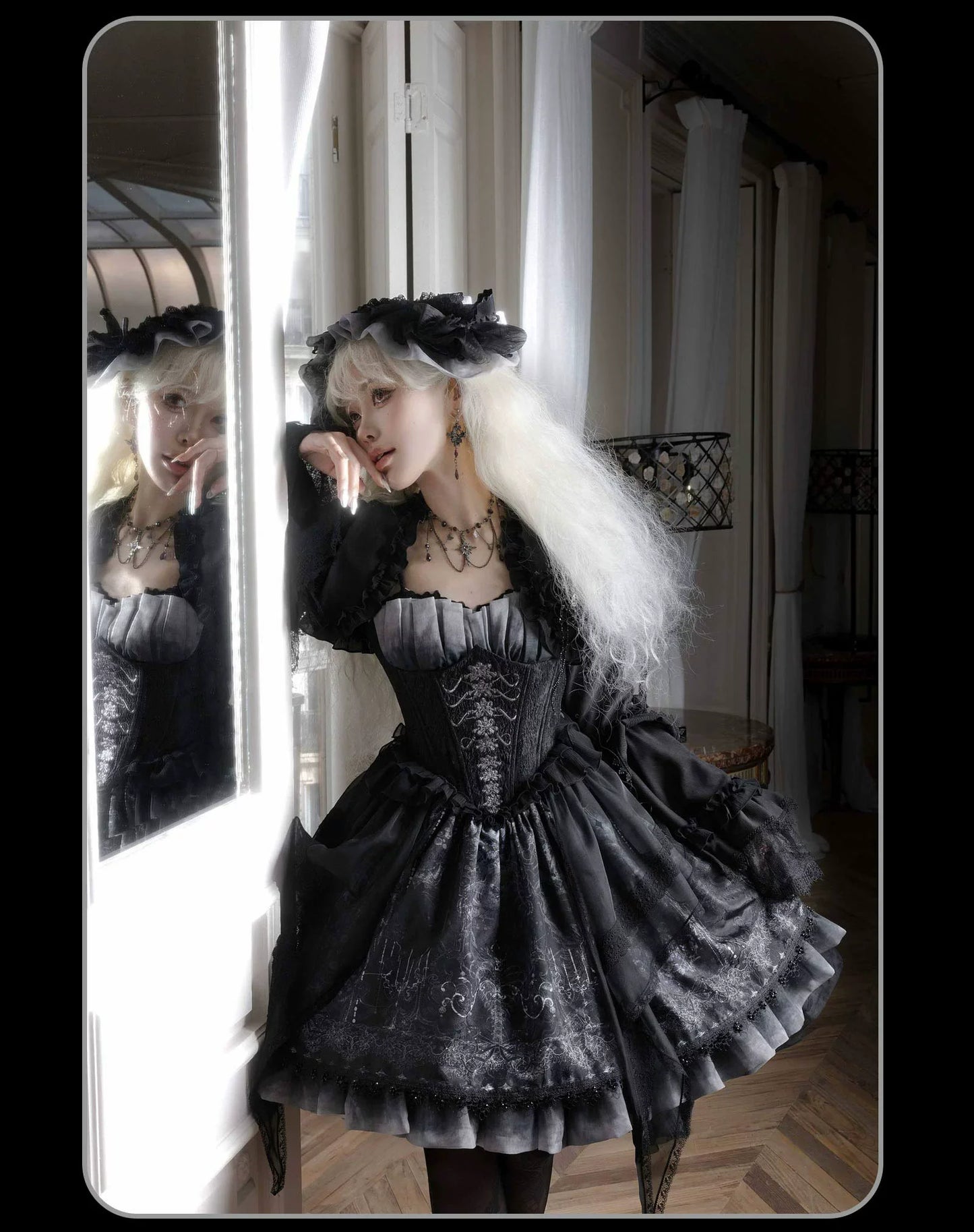 Susin Lolita - Bone-Eroded Butterfly - Gothic Lolita JSK & SK Set