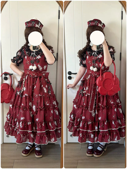 Miss Point - Forest Berry Bunny - Sweet Lolita JSK Elegant Bunny Print Dress