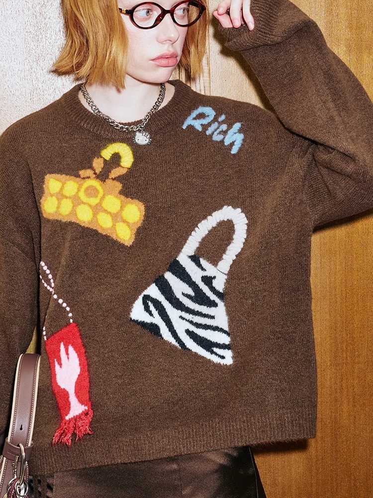 Embroidered knit sweater【s0000009674】