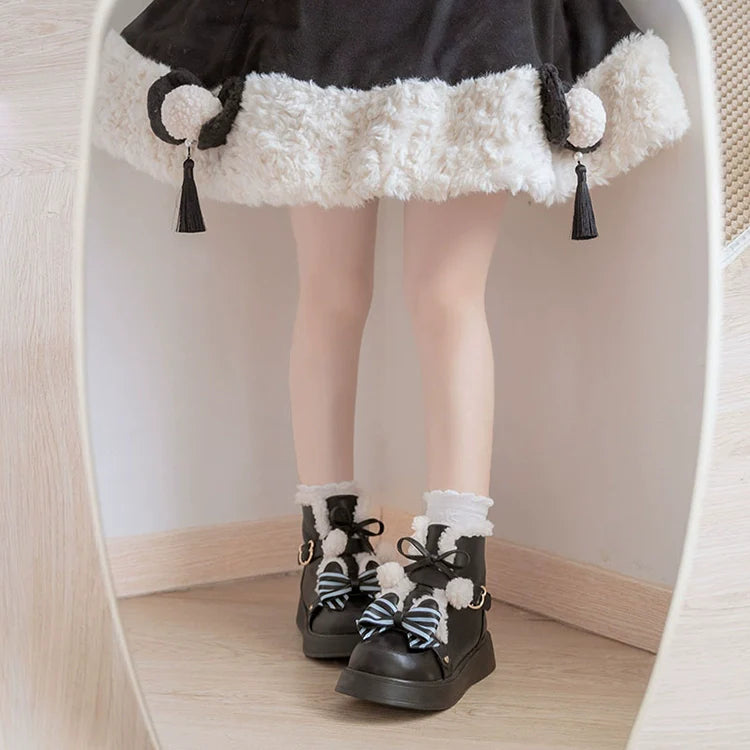 Beauty Bunny - Milk Bear - Winter Lolita Shoes Thick Sole Fleece Snow Boots