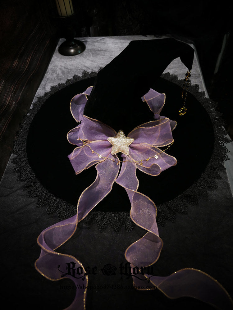 Rose Thorn - Twinkle Veil Lolita Halloween Witch Hat