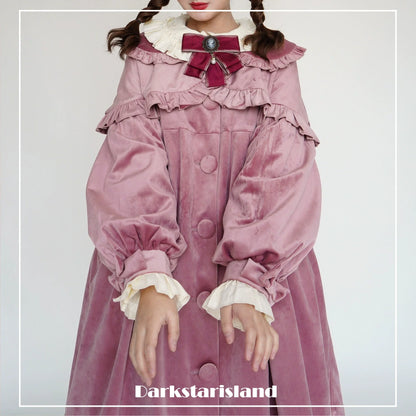 Dark Star Island - Winter Lolita Cape Velvet Antique Lolita Coat