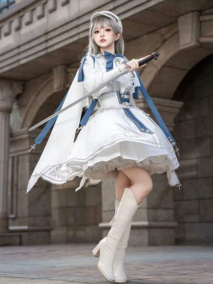 Designer's Gift - Luminous Cavalier - Military Lolita Skirt Set Long-Sleeved Shirt