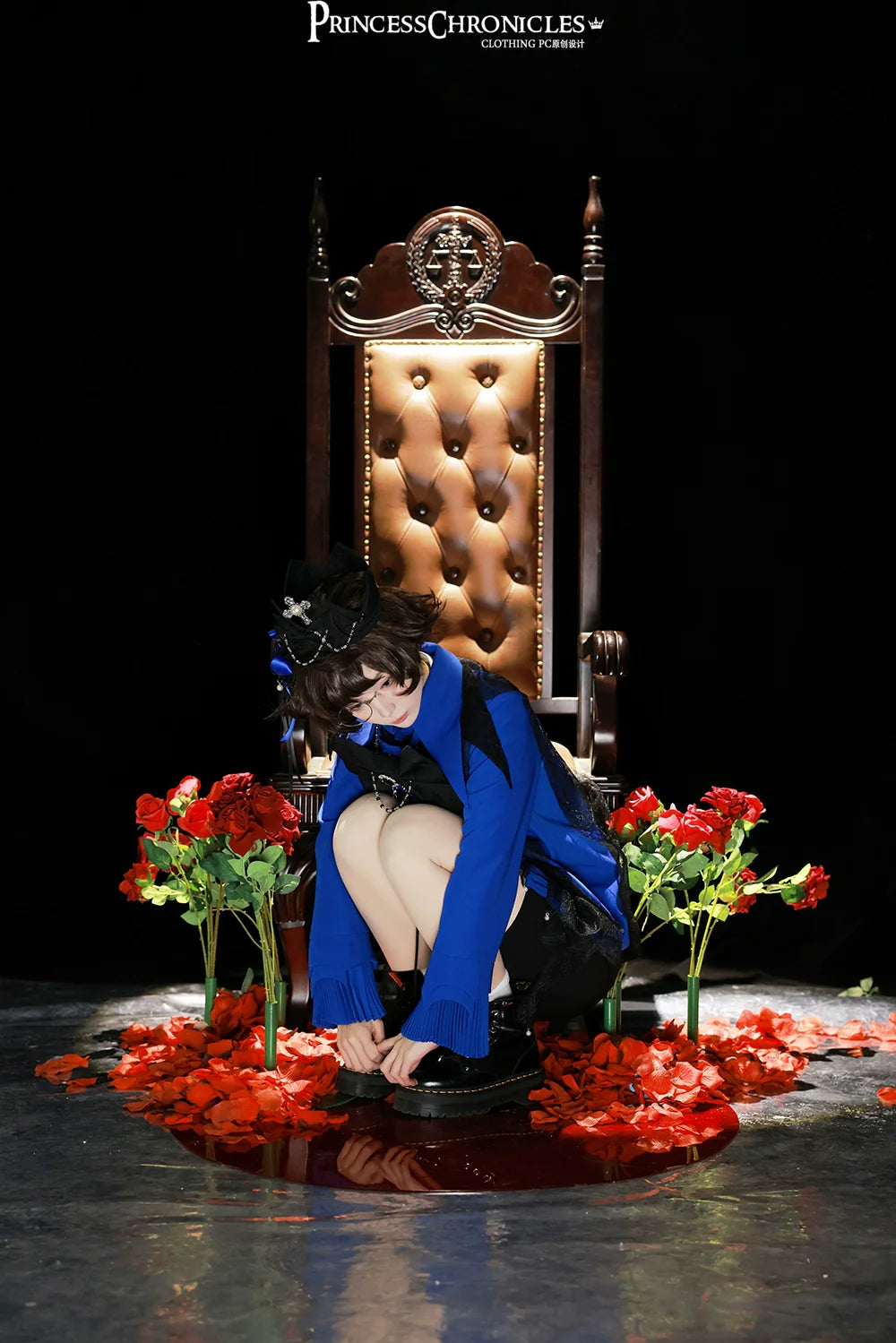 Princess Chronicles - Floating Phantom - Ouji Lolita Shorts Retro Blue Shorts