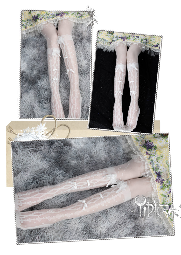 Yidhra - Sweet Lolita Black and White Summer Pantyhose