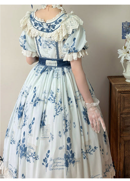 NanShengGe - Mulberry Poem - Country Lolita Printed Dress with Cardigan Set