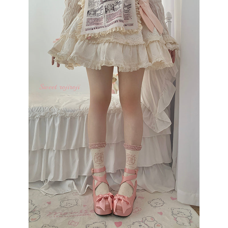 Roji Roji - Kawaii Cotton Lolita Socks Mid-calf Socks