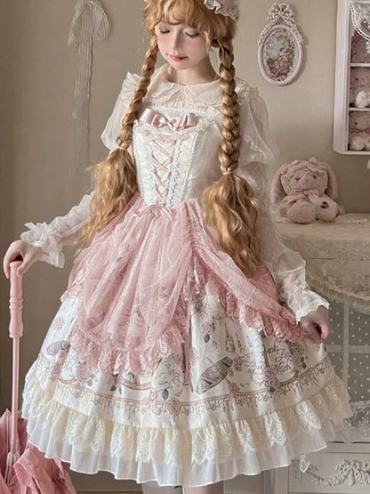 Sweet Date - Wedding Lolita Dress Bridal Elegant Retro JSK Daily Lolita Shirt