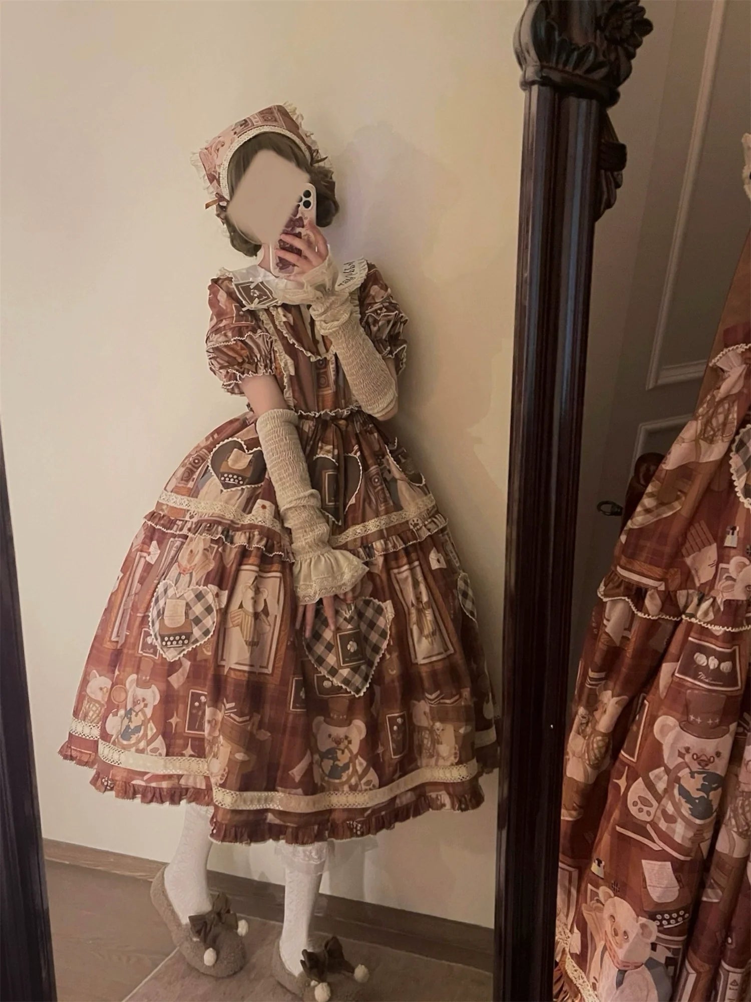 Babyblue - Gretel Bear - Vintage Lolita Dress Teddy Bear Prints Dress