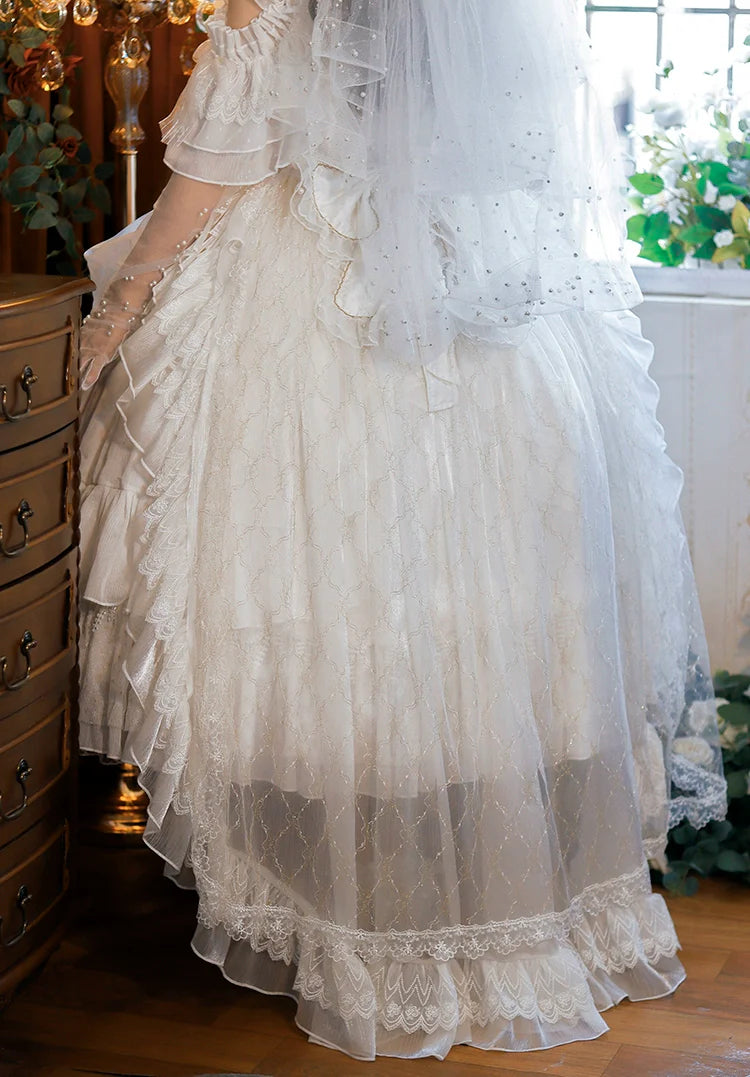 One Night - Dolores - Wedding White Lolita Dress Princess Bridal OP