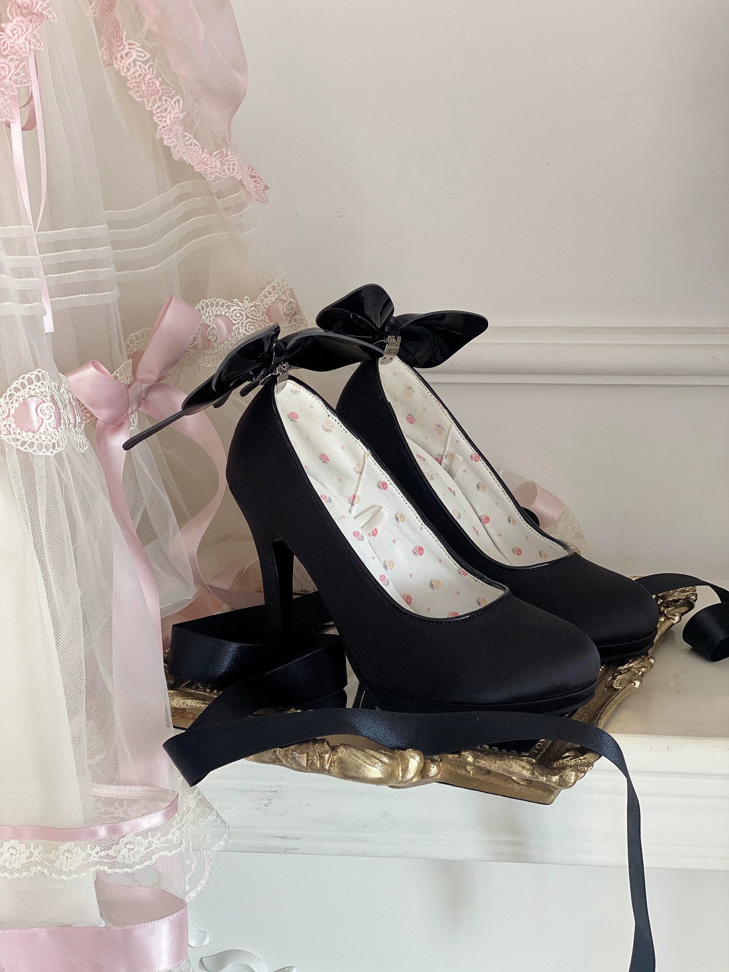 Pure Tea For Dream - Butterfly Specimen - Ballet Style Lolita Shoes Elegant Platform Lolita Heels