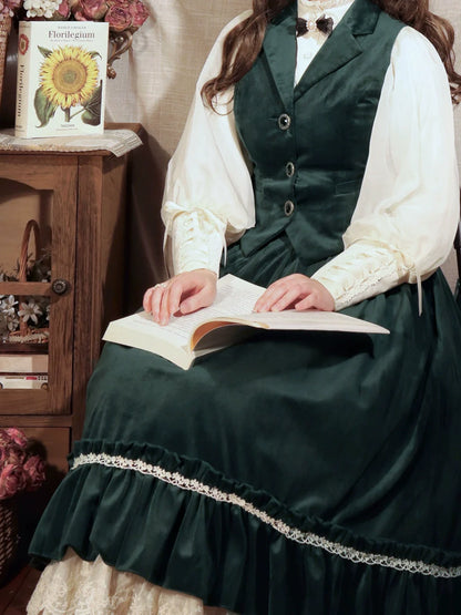 Miss Point - Rose Doll - Retro Lolita Vest Velvet Lolita Waistcoat