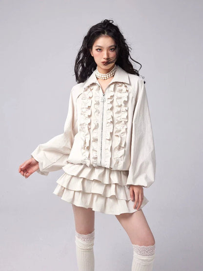 Ruffle jacket and cake skirt【s0000006539】