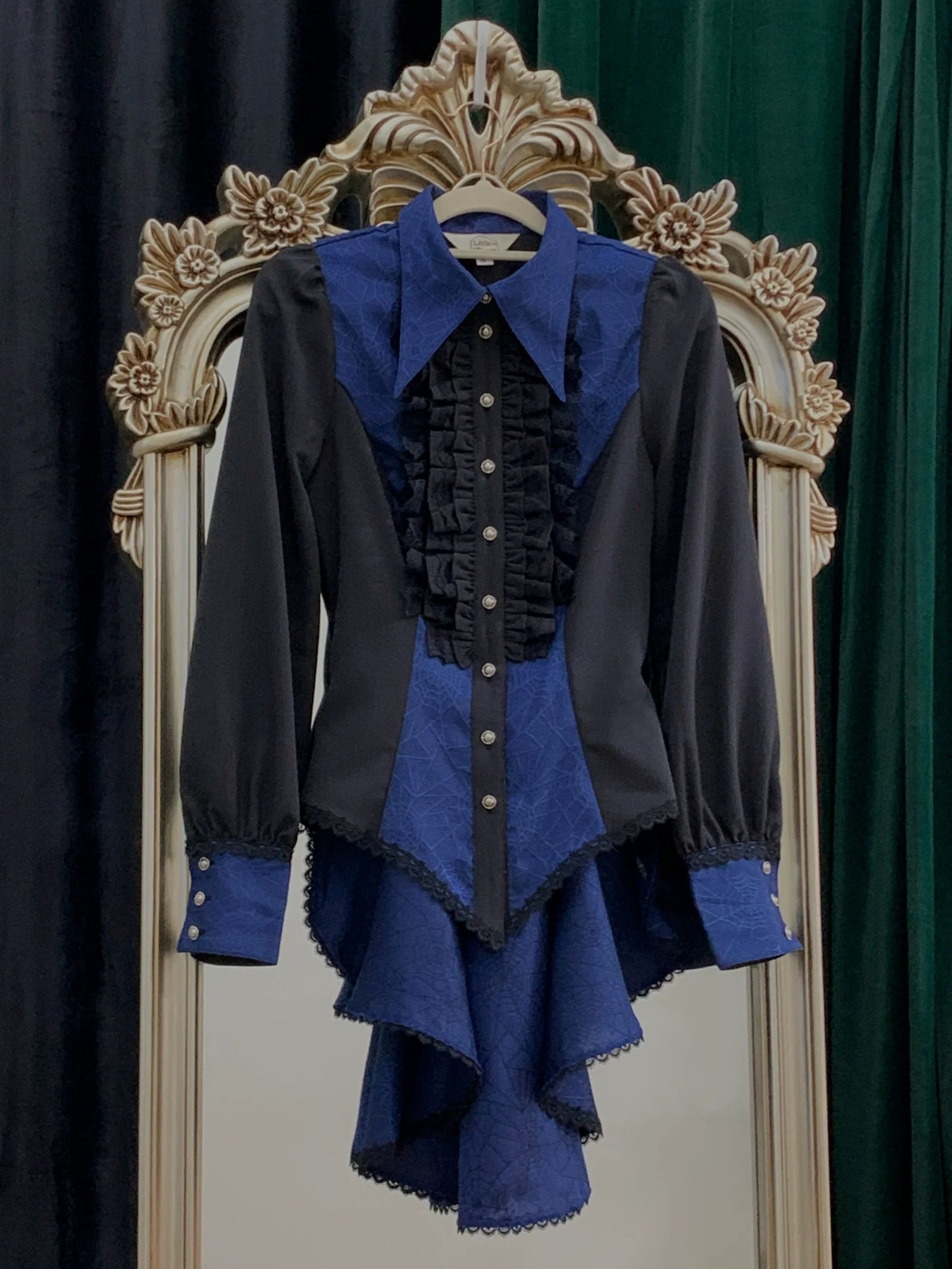 Little Dipper - Cold Rice - Ouji Lolita Shirt With Spiderweb Pattern in Several Versions