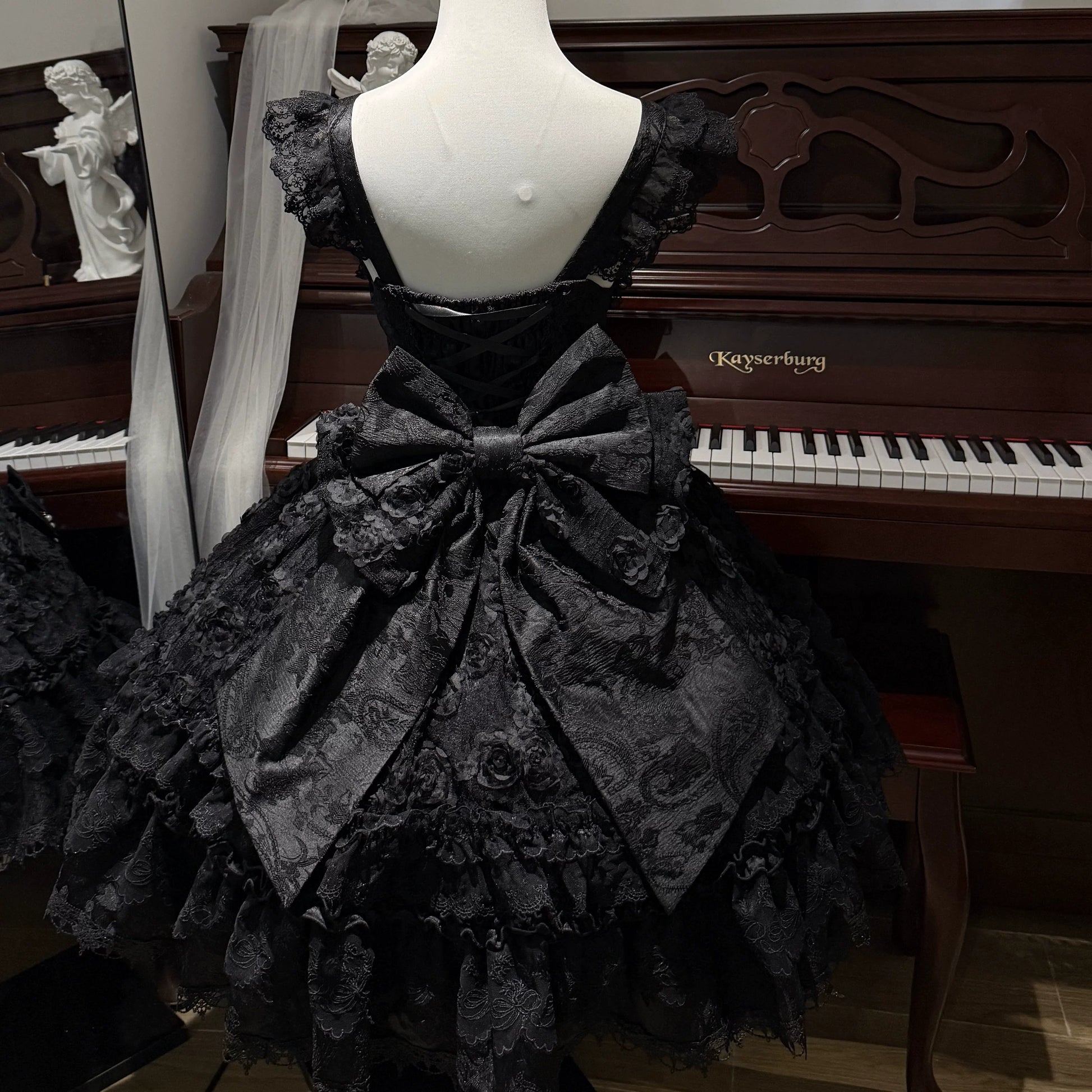 Sugar Girl - Rose Princess - Halloween Gothic Lolita JSK, Sheer Rose Dress