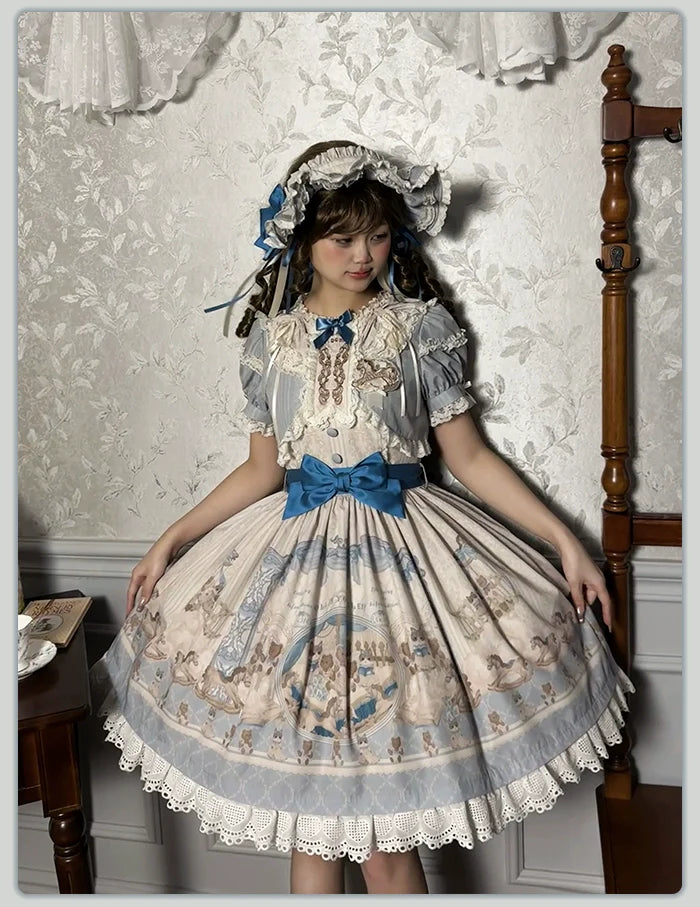 Alice Girl - Sea Salt Fairytale - Sweet Lolita Headdress Built-in Wire BNT and Bow KC
