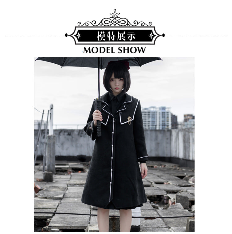 Eieyomi - Dark-themed Gothic Lolita Thick Coat