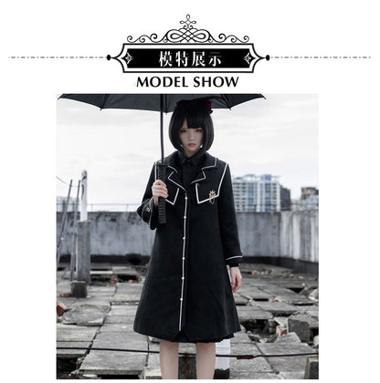 Eieyomi - Dark-themed Gothic Lolita Thick Coat