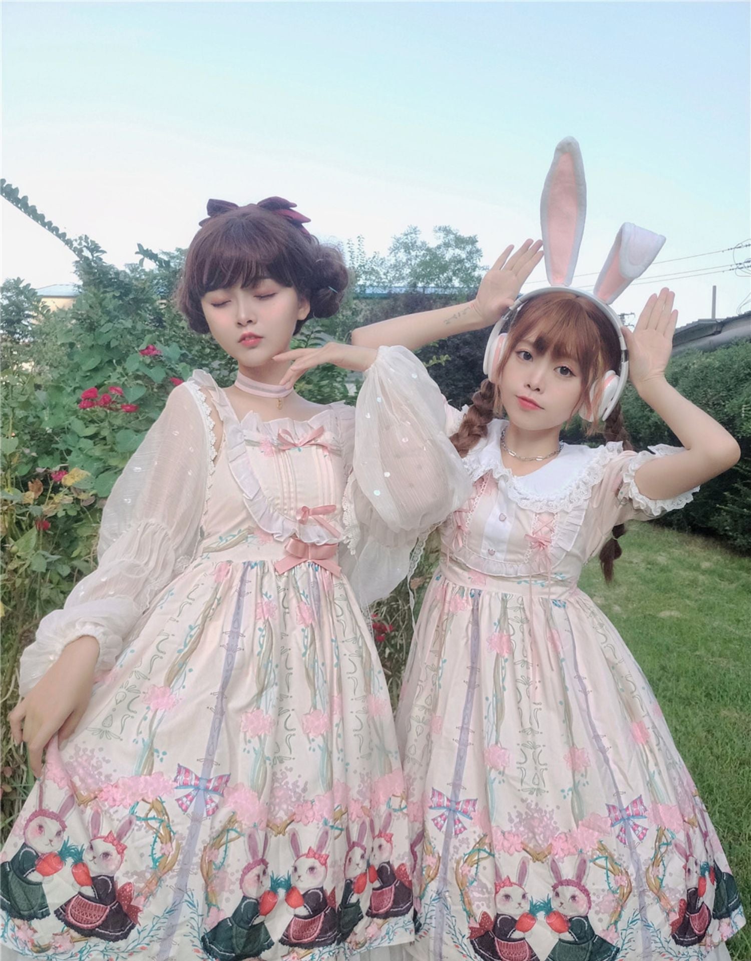 Niu Niu - Picnic Bunny Girl - Plus Size Lolita JSK Short Sleeve OP Dress