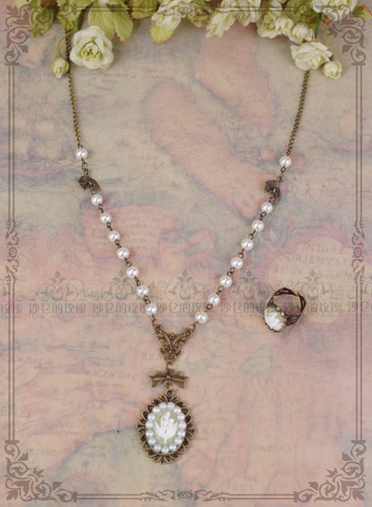Rose of Sharon - Cameo Lolita Necklace and Ring