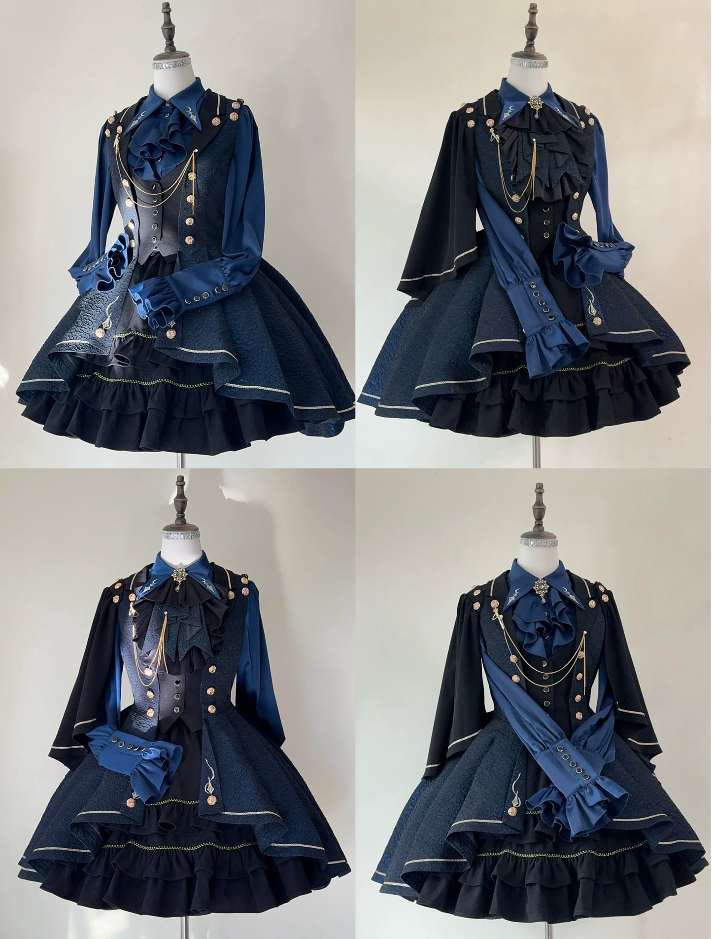 SilentMars - Fallen Moon Rule - Military Lolita Shirt Set Retro Knight Style Blouse