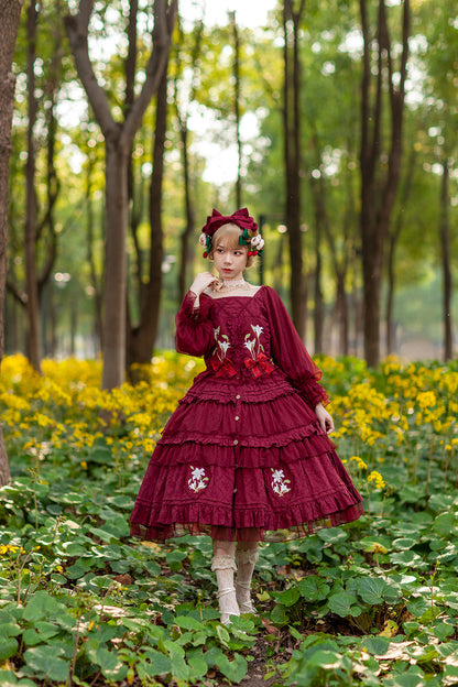 Infanta - Melaleuca Lily - Embroidery Country Lolita Blouse and Skirt