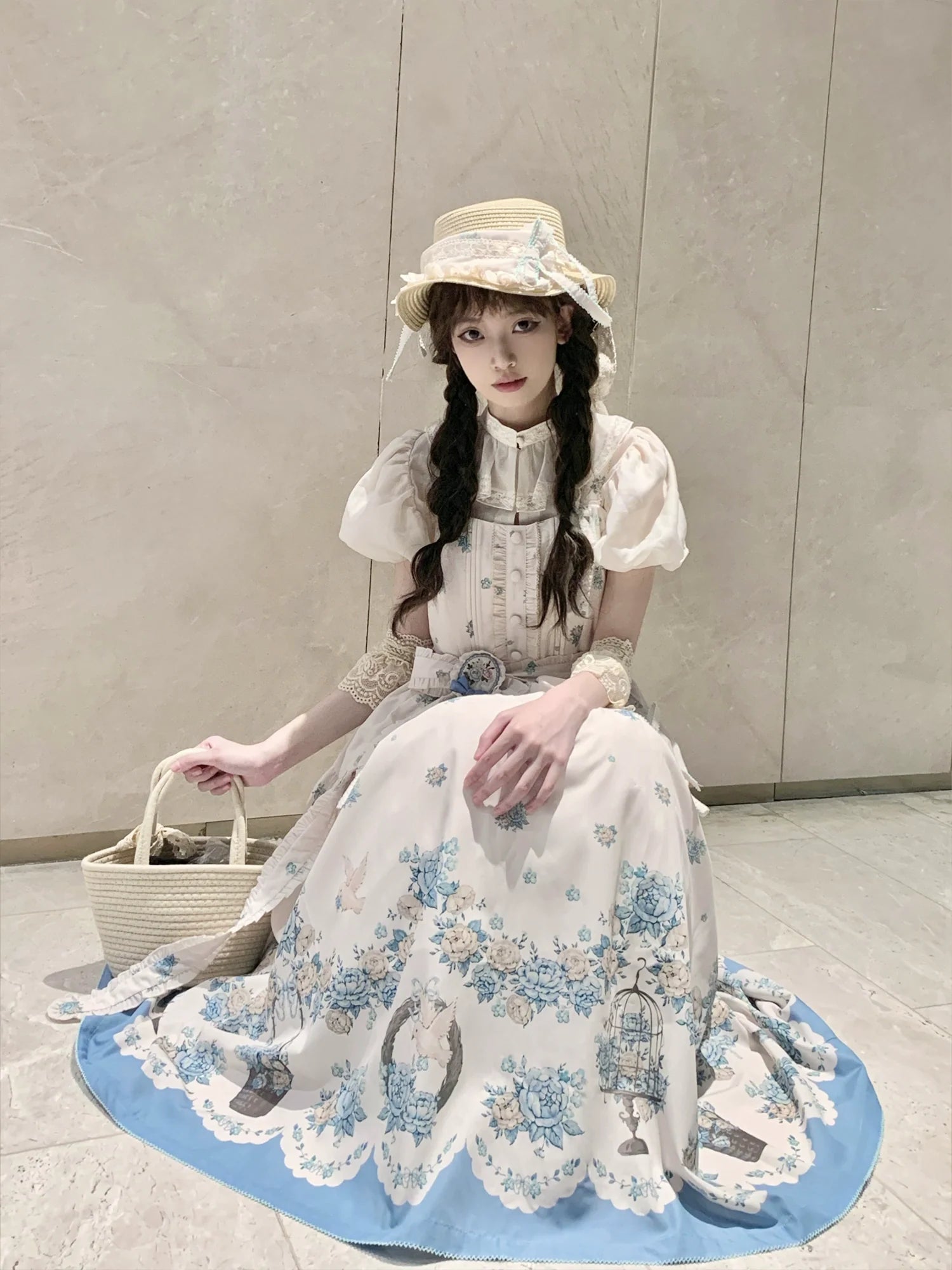 DreamWhale - Floral and Bird Series - Classic Lolita JSK Suit Floral Print Dress