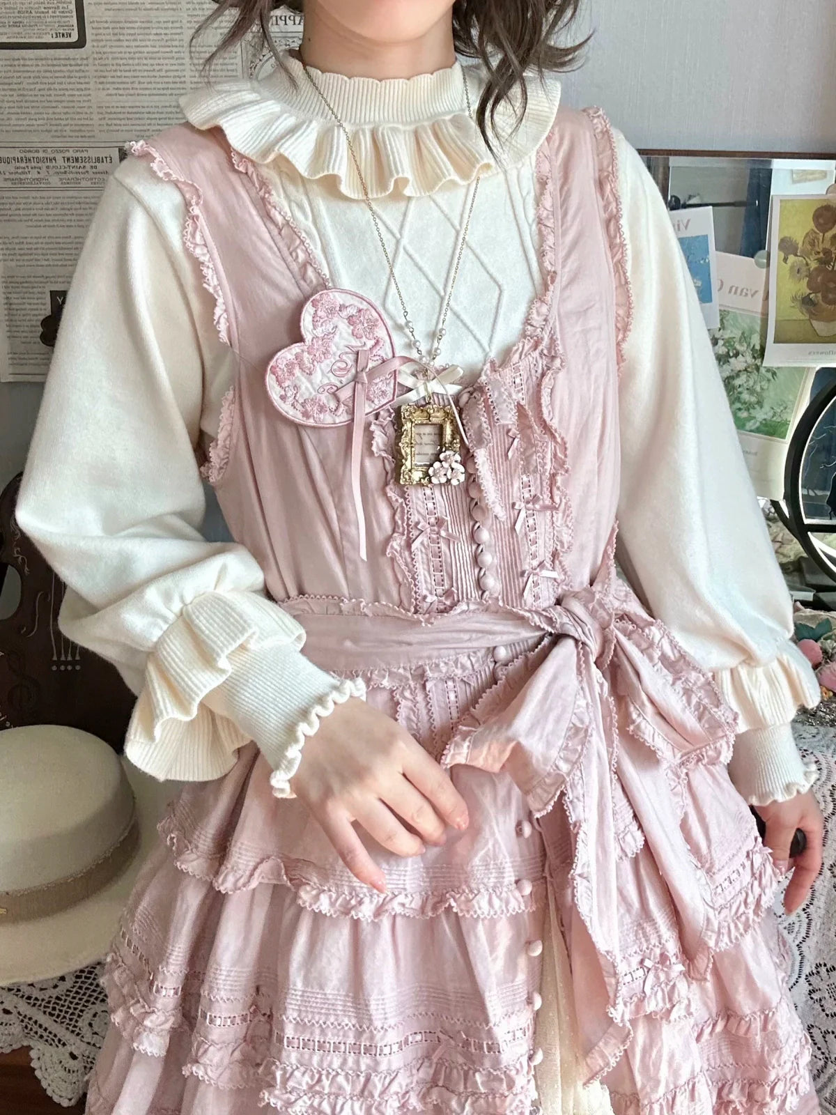 Forest Fluorescent Carps - Sweet Lolita Sweater Autumn and Winter Lolita Inner Wear