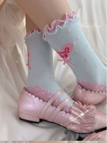 Roji Roji - Sweet Lolita Socks Cute Lolita Short Socks With Polka Dot