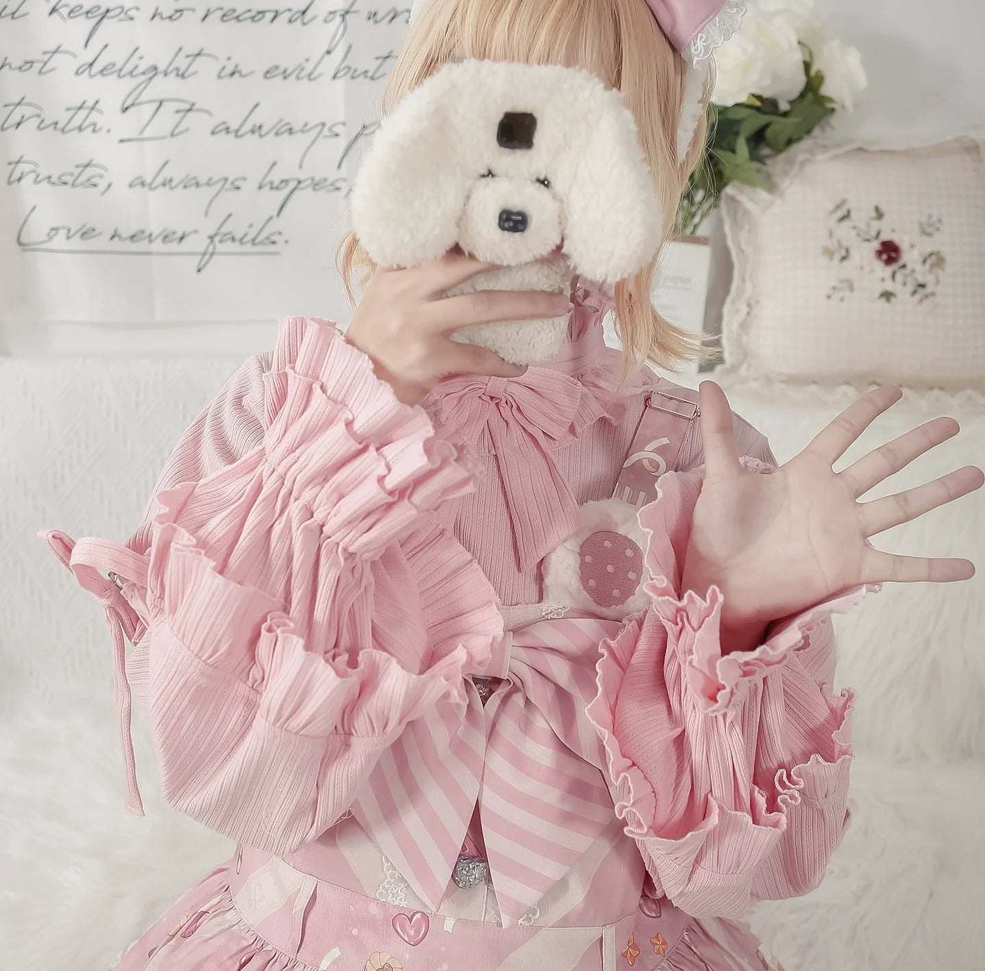 MIST - First Snow - Sweet Lolita Sweater Winter Puff Sleeve Knitting Innerwear