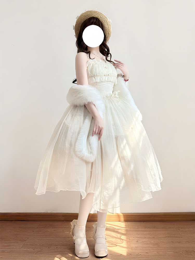 Dreamland - Dreamlike Lily of the Valley - Classic Lolita Platform Shoes with Back Large Bow