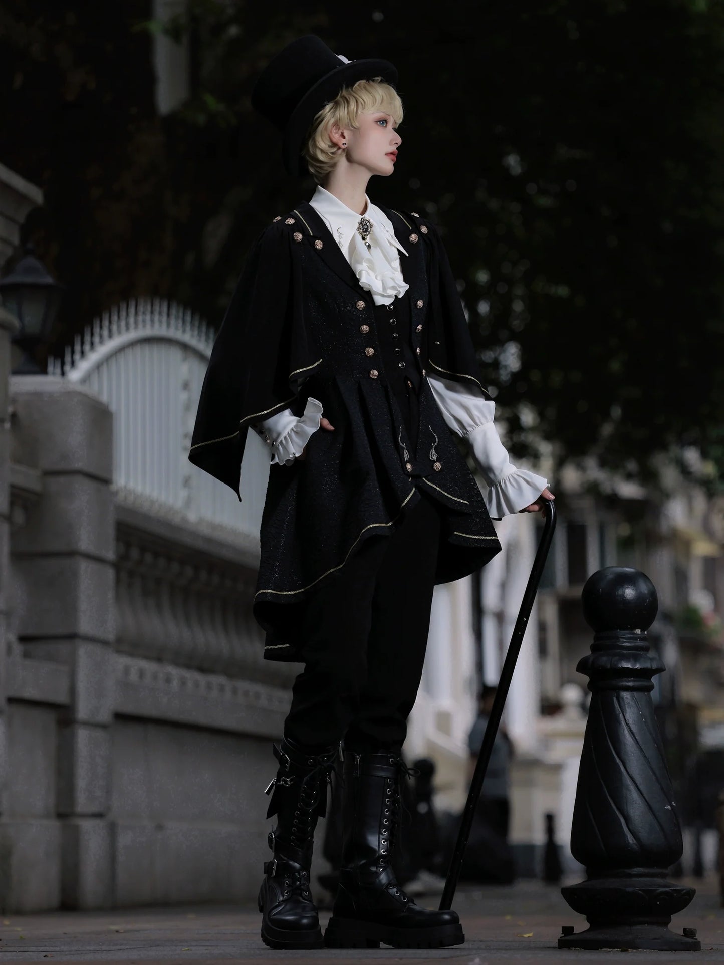 SilentMars - Law of the Fallen Moon - Retro Lolita Vest Coat Suit Knight Style Skirt