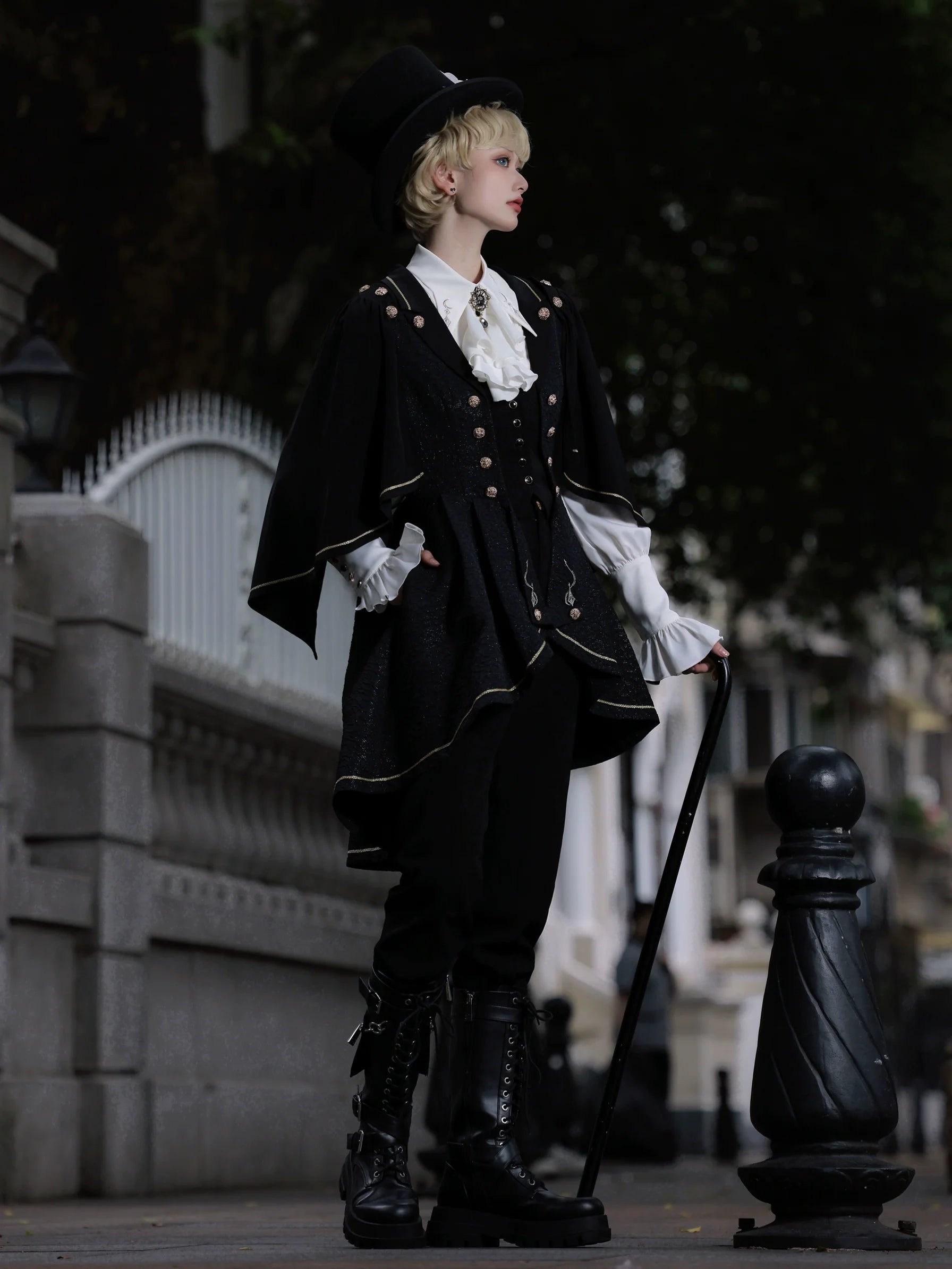 SilentMars - Law of the Fallen Moon - Retro Lolita Vest Coat Suit Knight Style Skirt