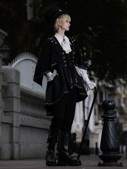 SilentMars - Law of the Fallen Moon - Retro Lolita Vest Coat Suit Knight Style Skirt
