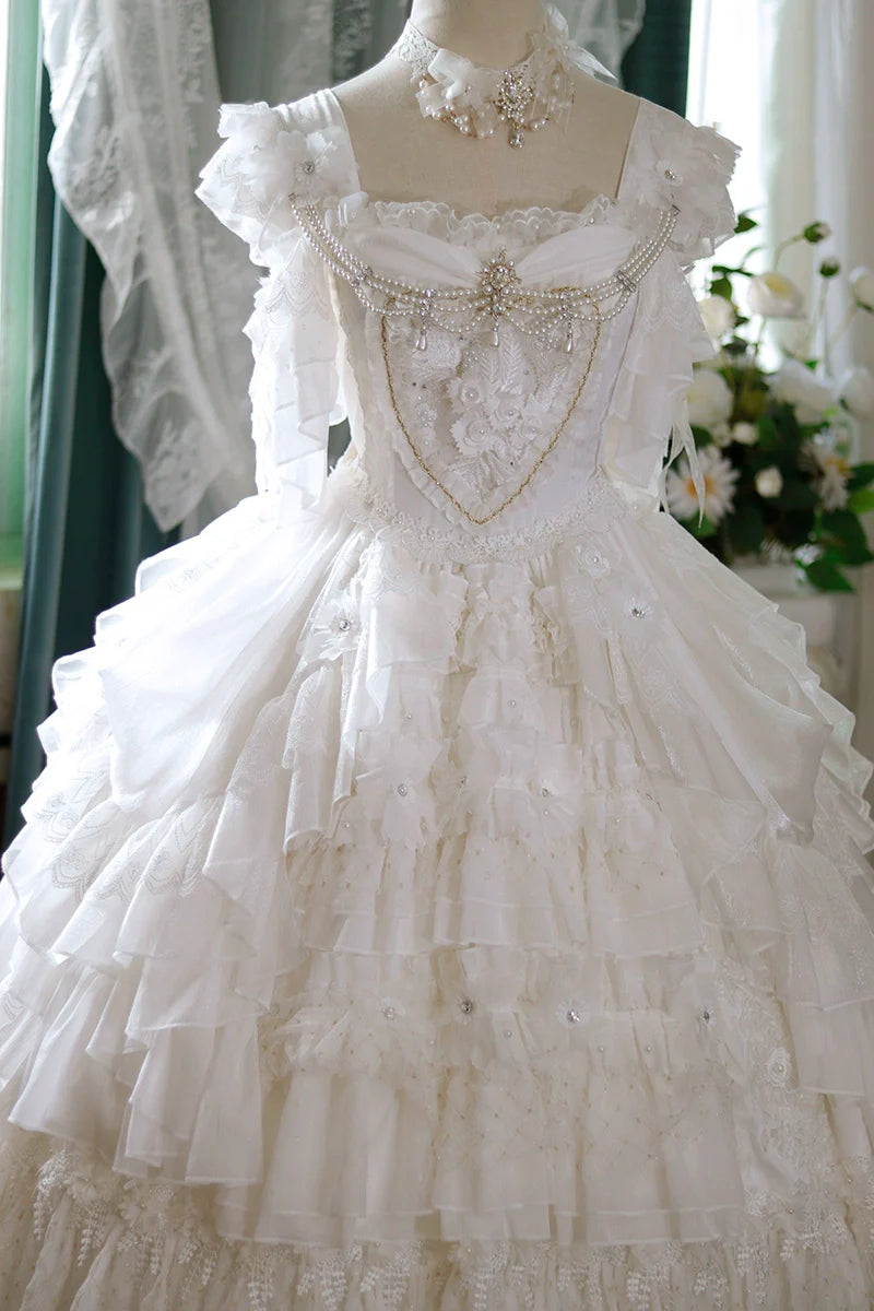 One Night - Dolores - Wedding White Lolita Dress Princess Bridal OP