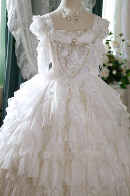 One Night - Dolores - Wedding White Lolita Dress Princess Bridal OP