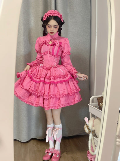 Mengfuzi - LiLith - Christmas Gothic Lolita JSK Dress, Short Sleeve Bolero