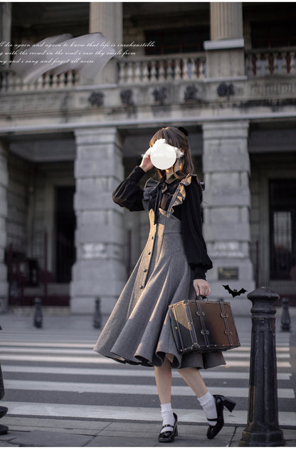 HuTaoMuJK - Serena - Elegant Woolen Lolita JSK Dress Set