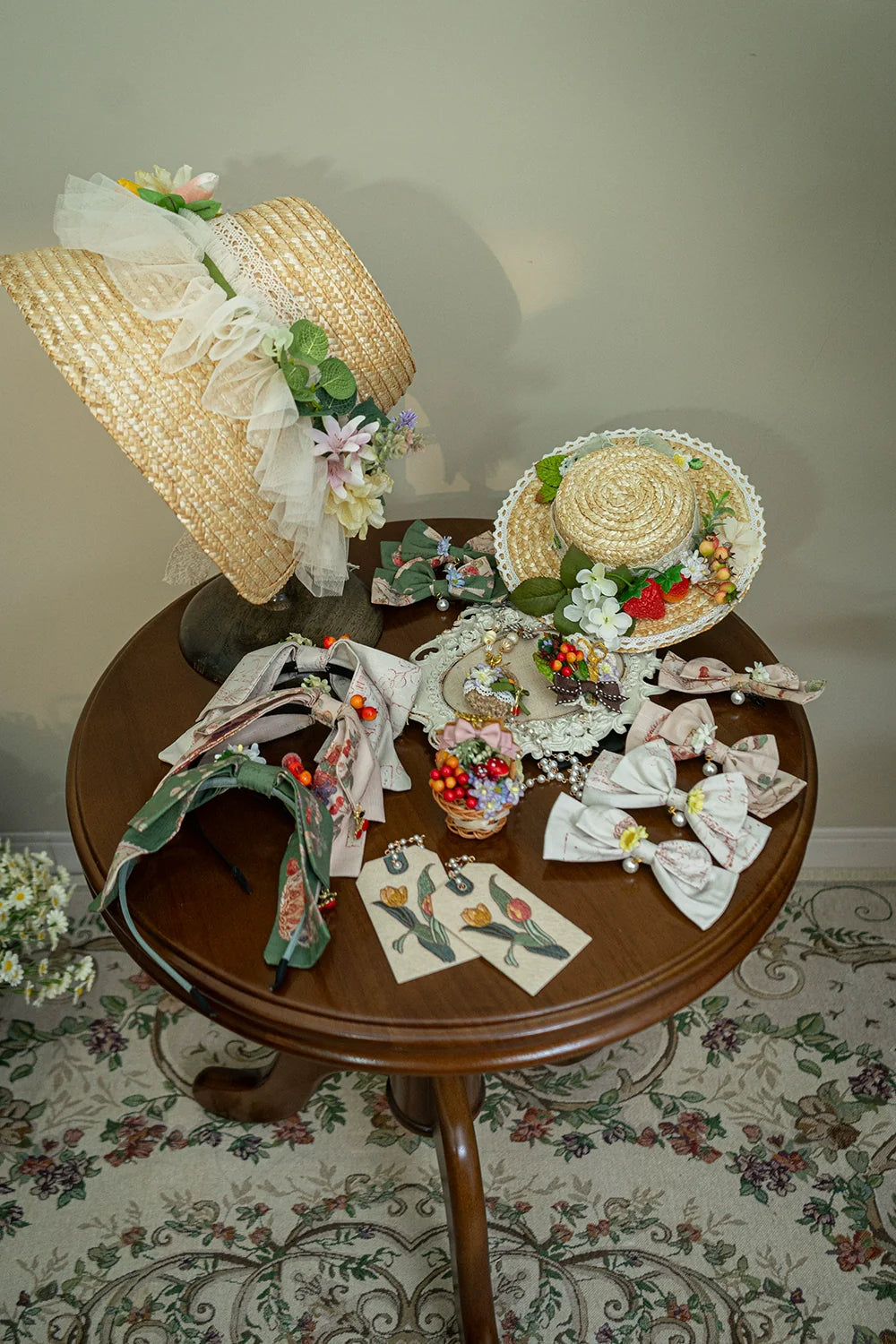 Miss Point - Forest Lolita Small Straw Hat Clip KC Accessory