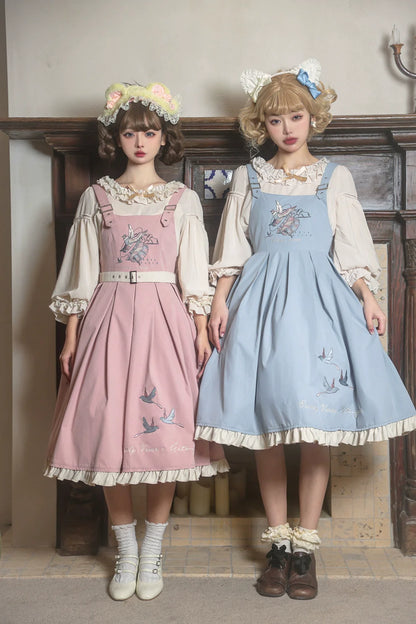 EESSILY - Flying Bird - Plus Size Elegant Lolita JSK Dress With Bird Embroidery