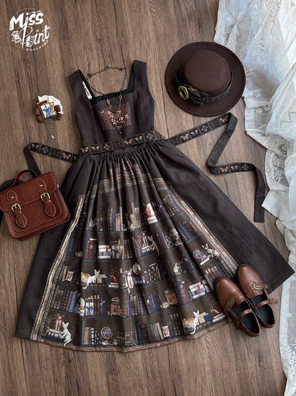 Miss Point - German Bookshelf - Classic Lolita Printed JSK Dress