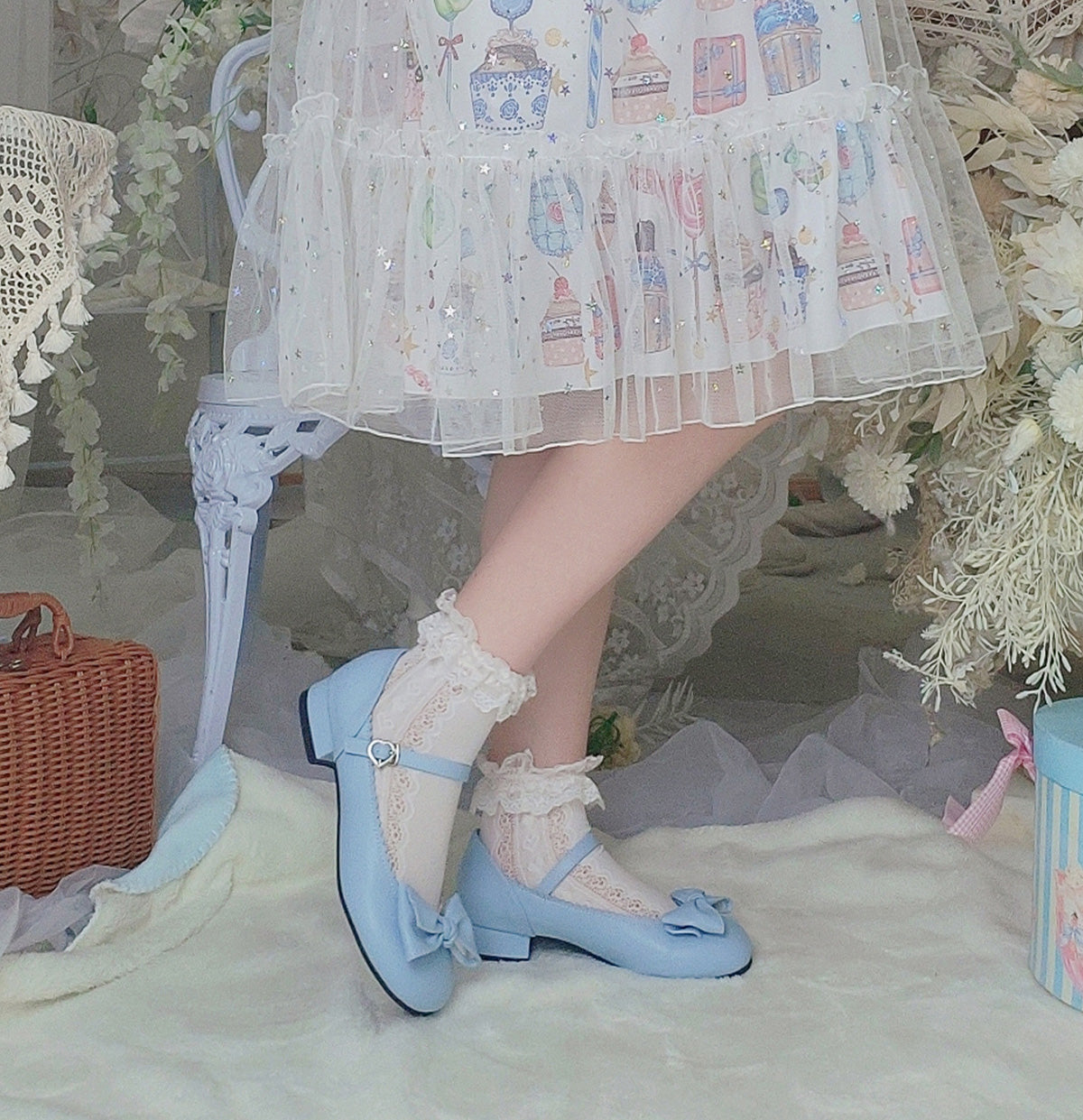 Sosic - Kawaii Lolita Bow Falt Shoes
