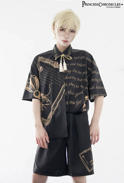 Princess Chronicles - Dark Fairy Tale - Ouji Lolita Casual Shorts Shirts