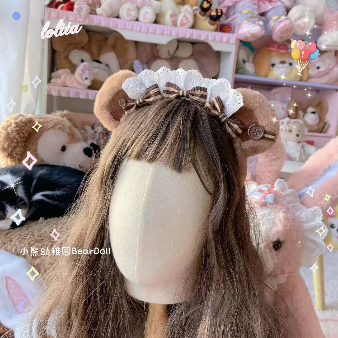 Bear Doll - Kawaii Lolita KC Sweet Butterfly Bow Lolita Headband