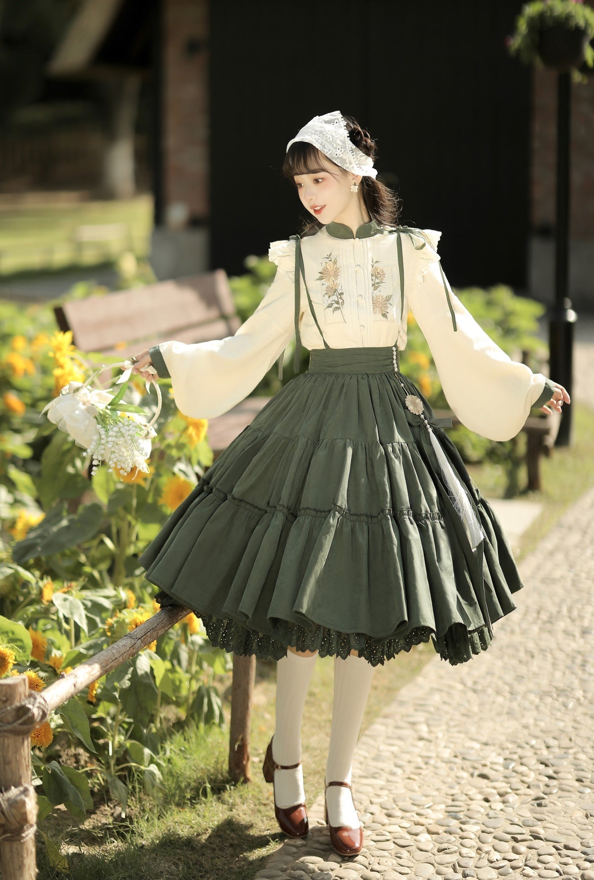 Meow Jun - Sunflower Appointment - Chinese Style Skirt and Blouse