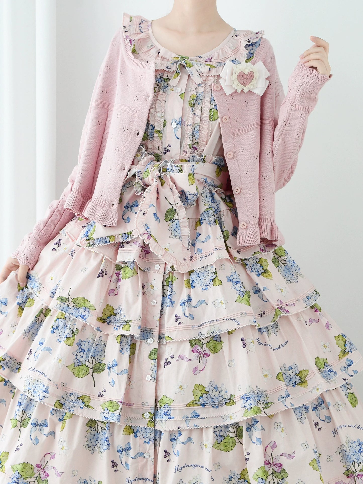 MIST - Kawaii Lolita Sweater Cardigan, Ruffled Lace Hem