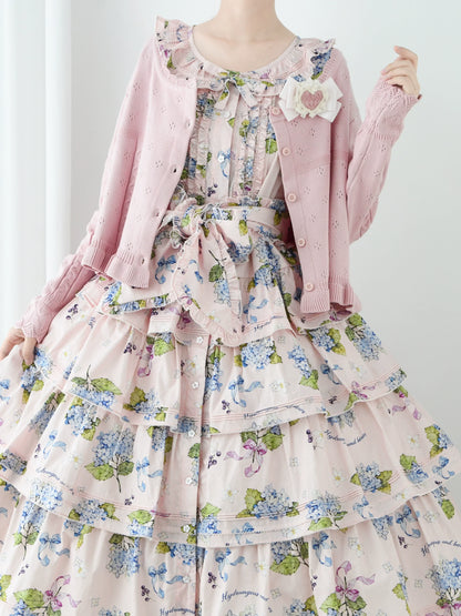 MIST - Kawaii Lolita Sweater Cardigan, Ruffled Lace Hem